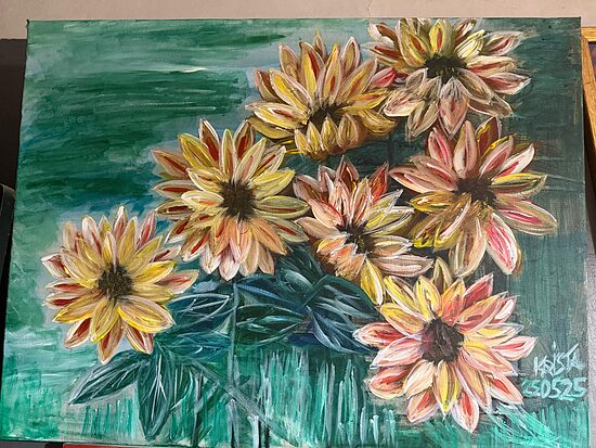 Ziedi. Akrils. 60x80. Akrils